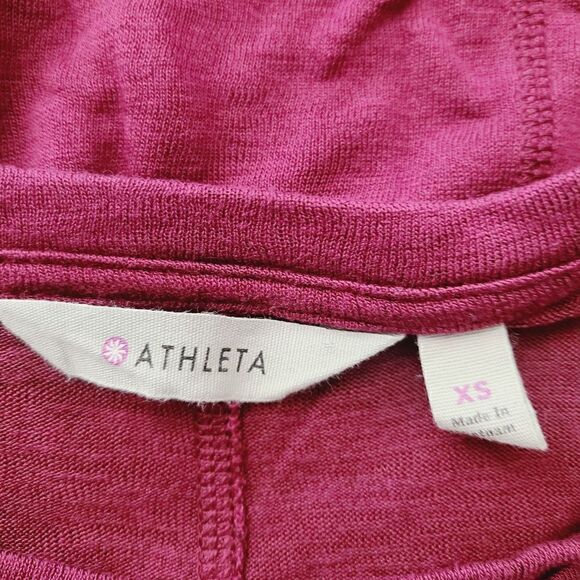 Athleta Tank Top XS Burgundy Purple Knit‎ Sleeveless Oversized Fitness Pullover - Picture 4 of 4